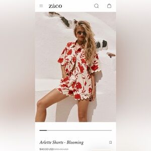 Zaco Arlette Shorts and Top in Blooming print